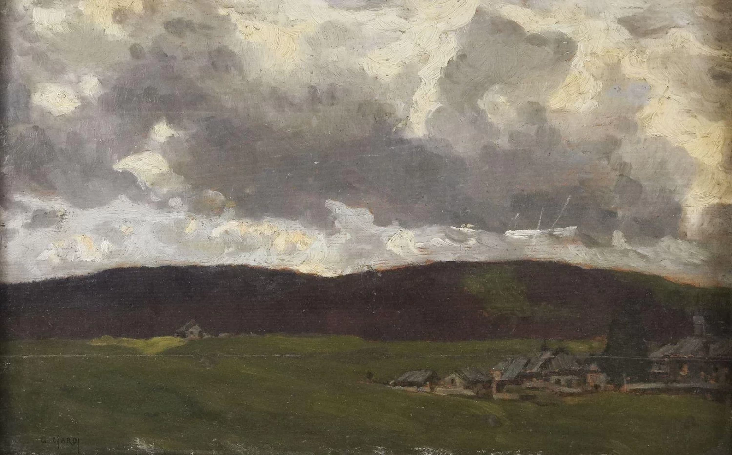 Paesaggio con cieo nuvoloso